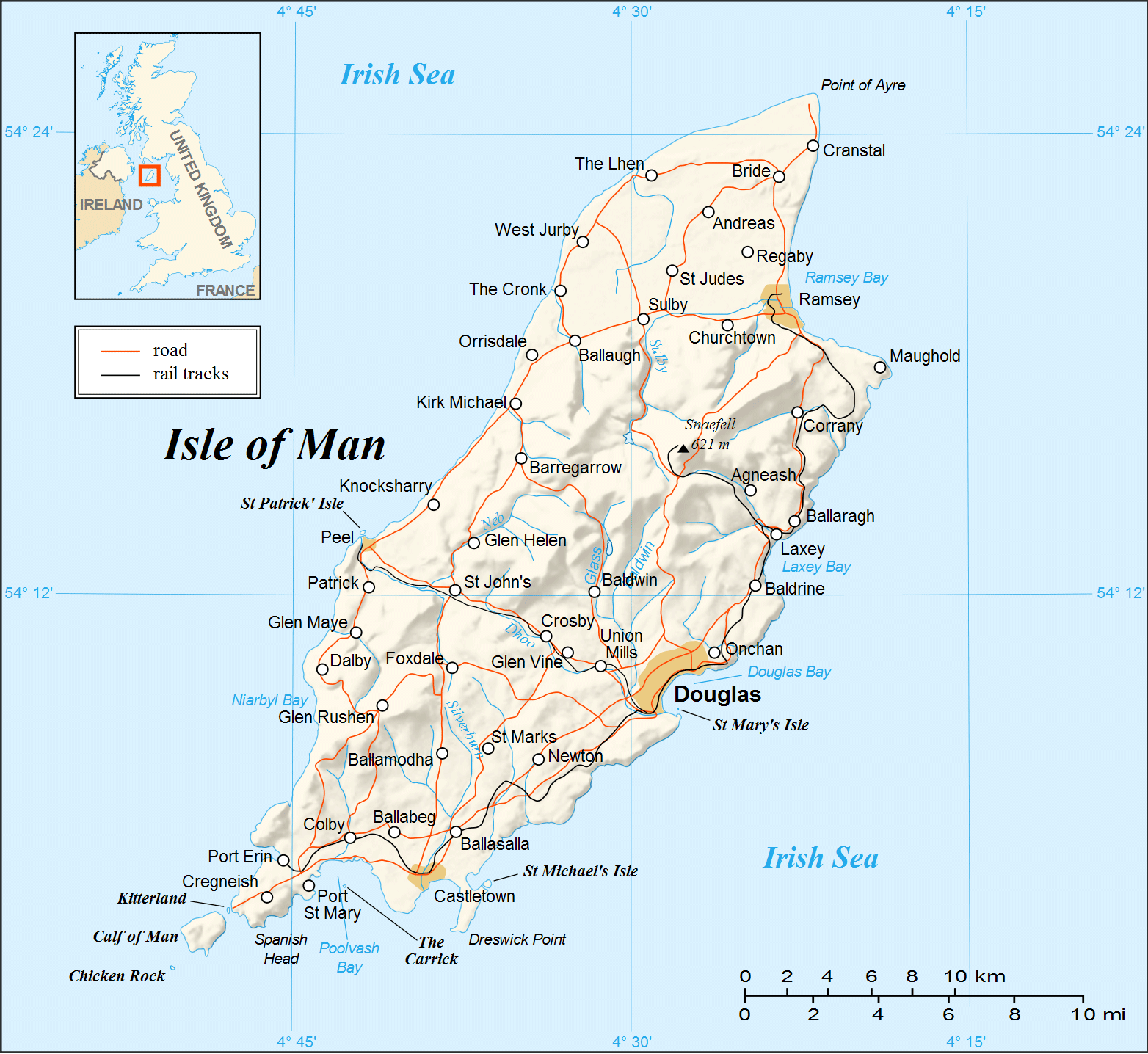 politique carte du Ile de Man